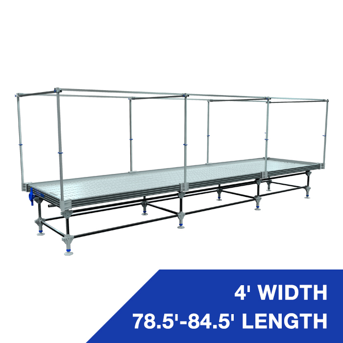 Wachsen 4' Rolling Bench 78.5'-84.5' Length with Trellis Support
