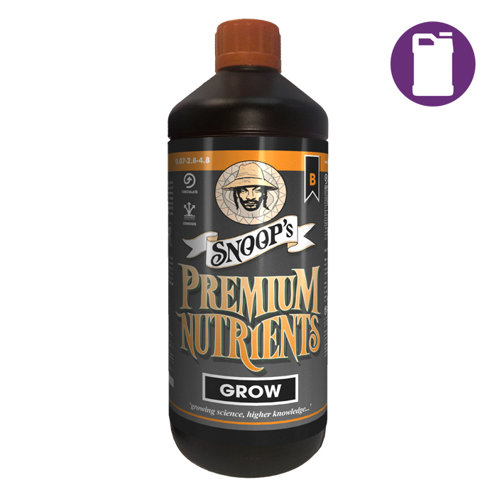 Snoop's Premium Nutrients Grow B Non-Circulating 5ltr 0.1-2.8-5 (Soil, Hydro Run To Waste)