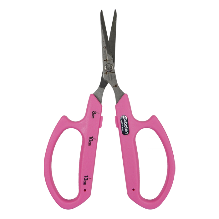 Saboten Stainless Steel Angled Blade Trimming Scissors Pink (PT-13)