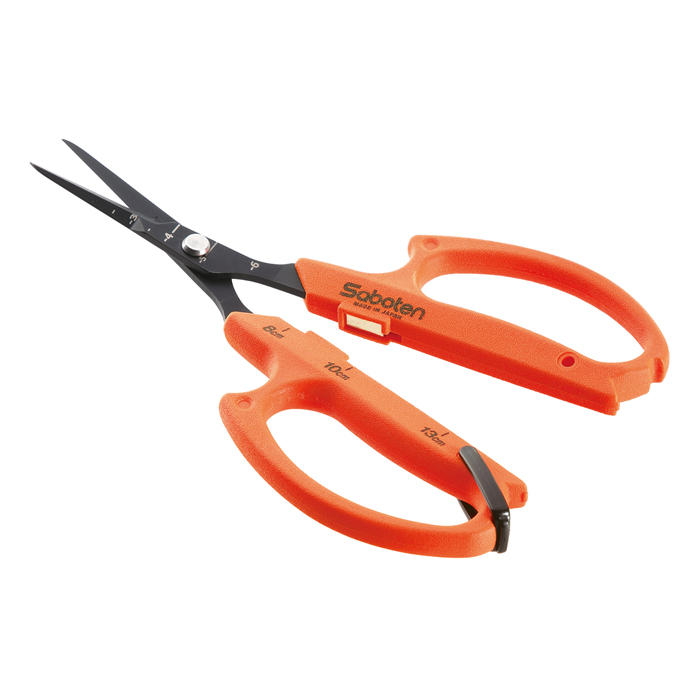 Saboten Stainless Steel Angled Blade Extra Slim Automatic Trimming Scissors Orange (PT-16)