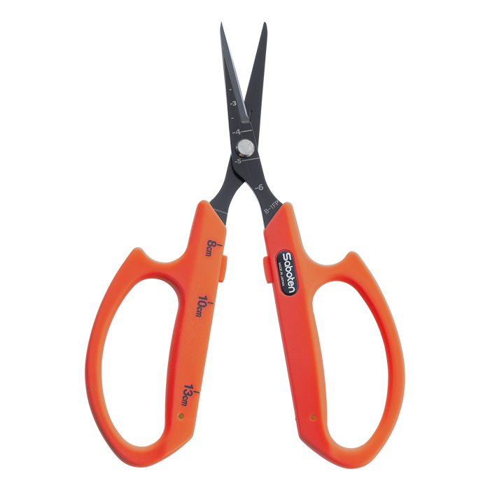 Saboten PFAS Free Fluorine-coated Professional Trimming Shears Curved blades Scissors - Orange (PT-19)