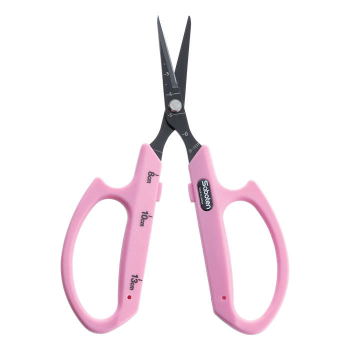 Saboten Fluorine Coated Straight Blade Trimming Scissors Pink (PT-1)