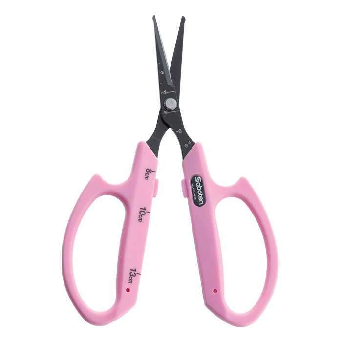 Saboten Fluorine Coated Round Tip Angled Blade Trimming Scissors Pink (PT-4)