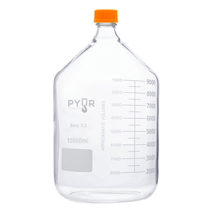Pyur Scientific Glass Reagent Media Storage Bottle 10000ml