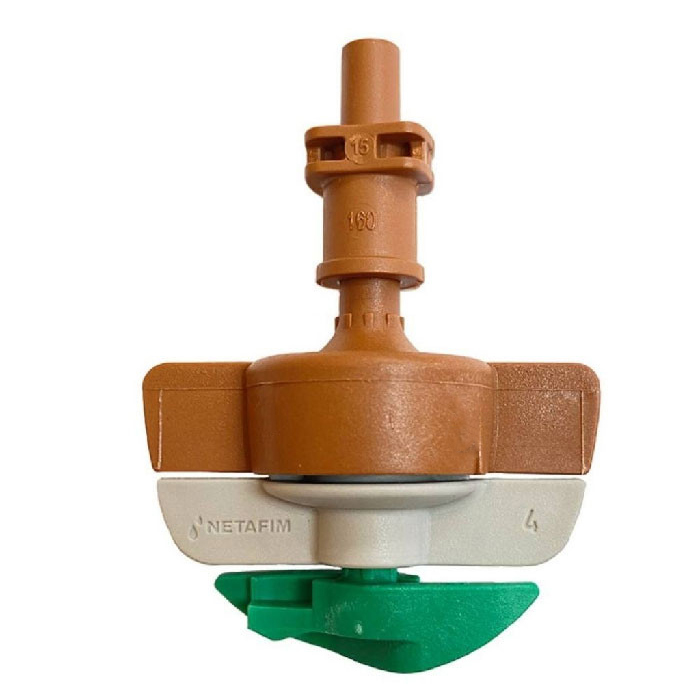 Netafim SpinNet Sprinkler Head with Check Valve, Brown Mist, Brown Body, Green Spinner 23.4GPH (25pcs/Bag)