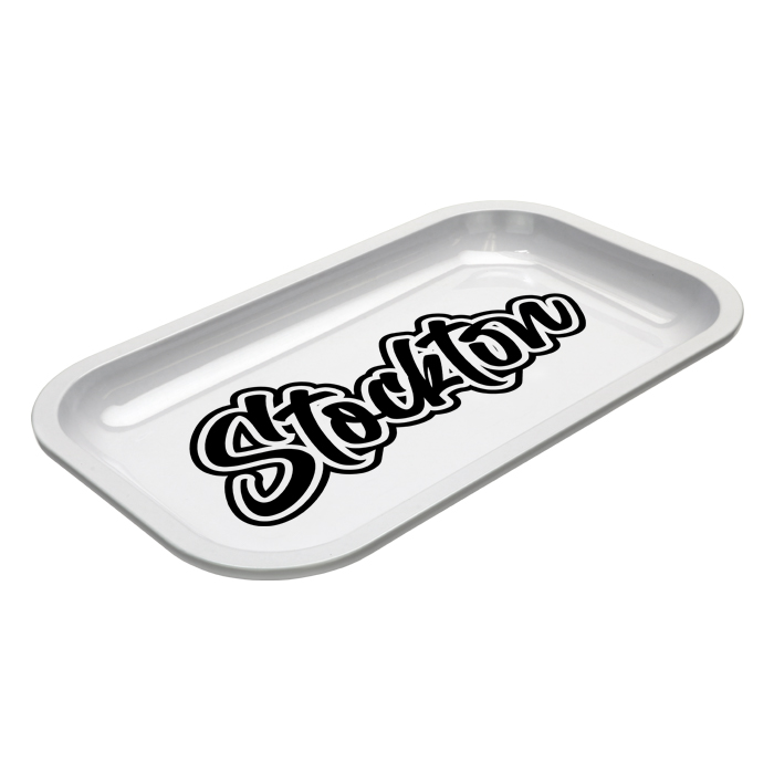 Med Dope Trays x Stockton – White background Black Logo            