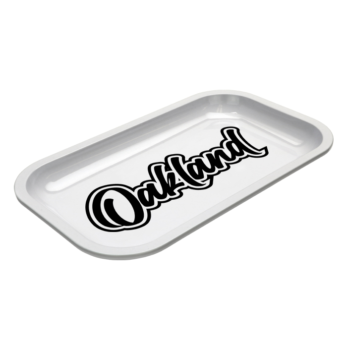 Med Dope Trays x Oakland – White Background Black Logo             