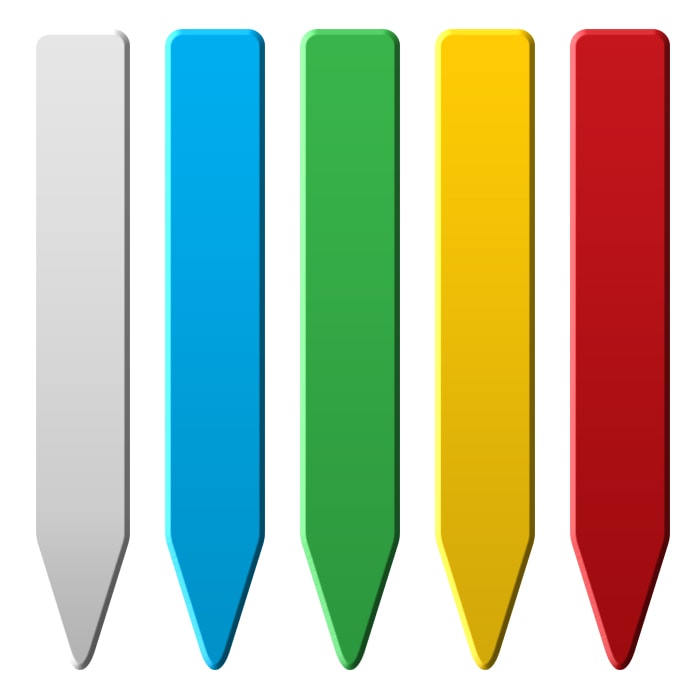 Grow1 Plant Stake Labels White, Blue, Green, Yellow, Red (1000 pieces)