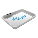 Dope Trays x Los Angeles - white background blue logo