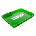 Dope Trays x Hybrid – Green background white logo  