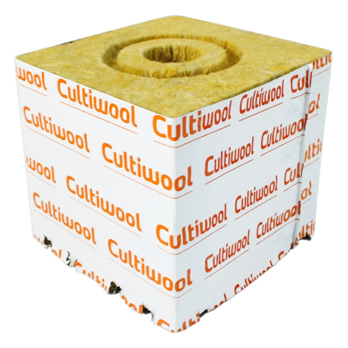 Cultiwool 6" x 6" x 6" Block w/ Optidrain & Donut Ring (48 Blocks/Case)