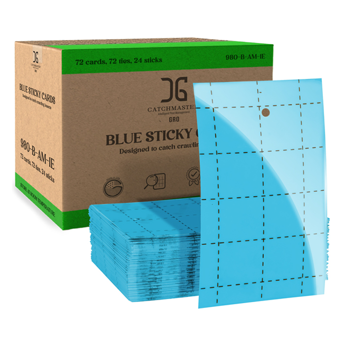 Catchmaster 3" x 5" Double-Sided Blue Sticky Card Pest Monitors (72pcs/Pack)