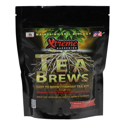 [XT8110] Xtreme Gardening Xtreme Tea Brews easy-to-use compost tea 80g (5 gal) 2Pak 20 ct DISPL, 2/cs
