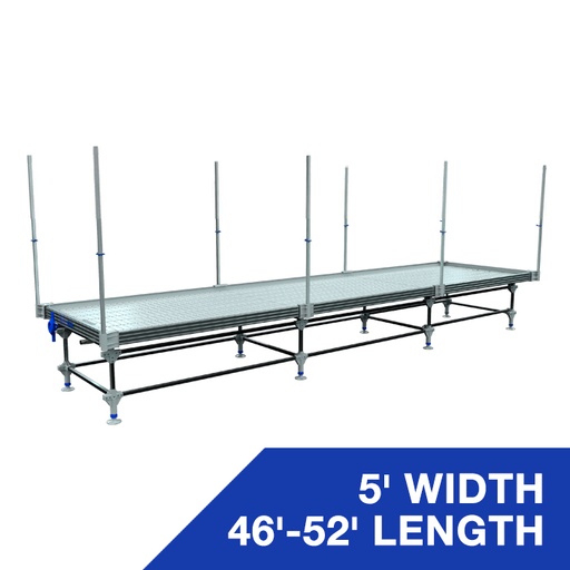 [HT-RB546-552-VT] Wachsen 5' Rolling Bench 46'-52' Length With Vertical Trellis