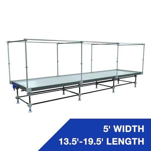 [HT-RB513-519-T] Wachsen 5' Rolling Bench 13.5'-19.5' Length With Complete Trellis Setup