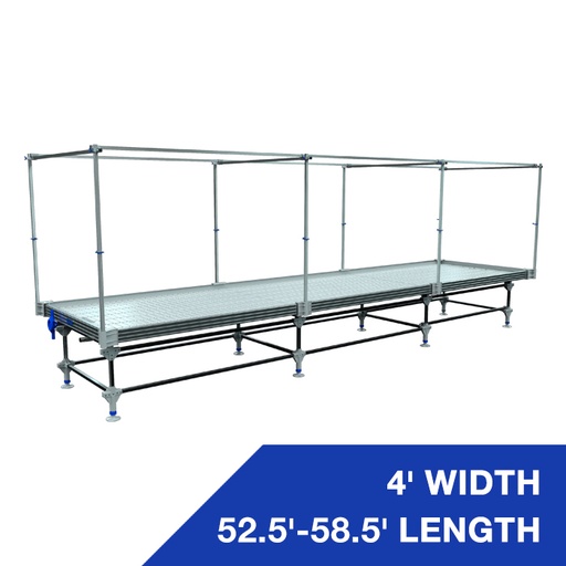 [HT-RB452-458-T] Wachsen 4' Rolling Bench 52.5'-58.5' Length with Trellis Support