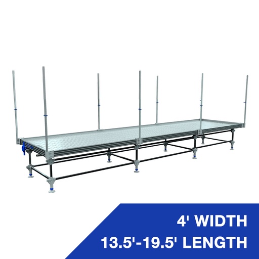 [HT-RB413-419-VT] Wachsen 4' Rolling Bench 13.5'-19.5' Length With Vertical Trellis