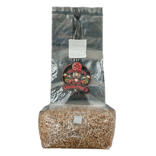 [UN-RYE2] Uncle Myc's Rye Berry Grain 100% Sterilized Mushroom Spawn Bag 2lbs
