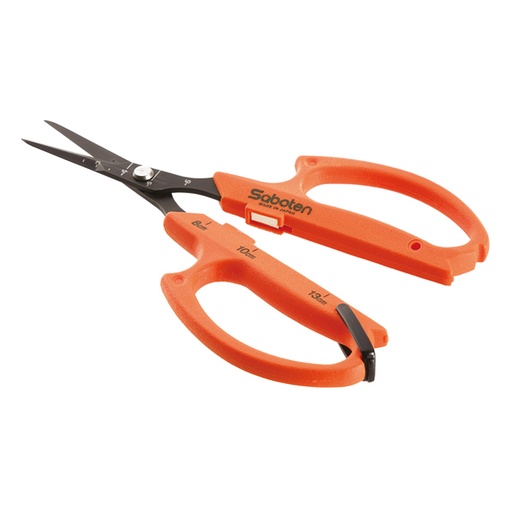 [553300] Saboten Stainless Steel Straight Blade Extra Slim Automatic Trimming Scissors Orange (PT-15)