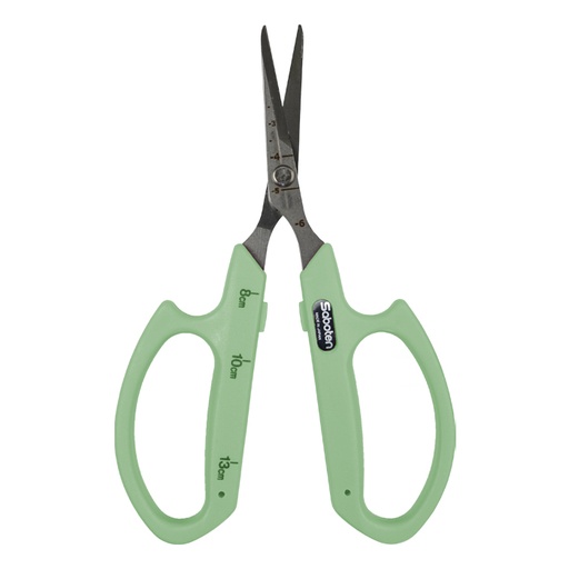 [553201] Saboten Stainless Steel Angled Blade Trimming Scissors - Green (PT-13)