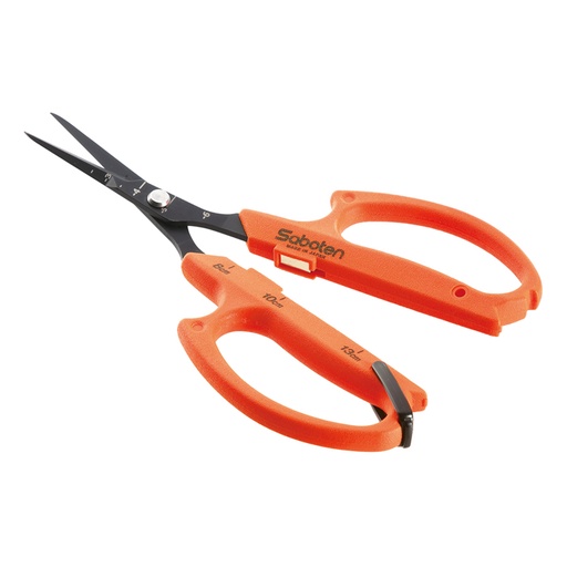 [553301] Saboten Stainless Steel Angled Blade Extra Slim Automatic Trimming Scissors Orange (PT-16)