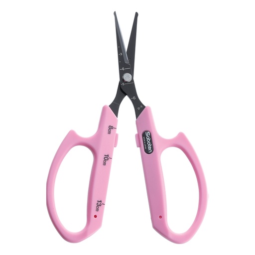 [553030] Saboten Fluorine Coated Round Tip Angled Blade Trimming Scissors Pink (PT-4)