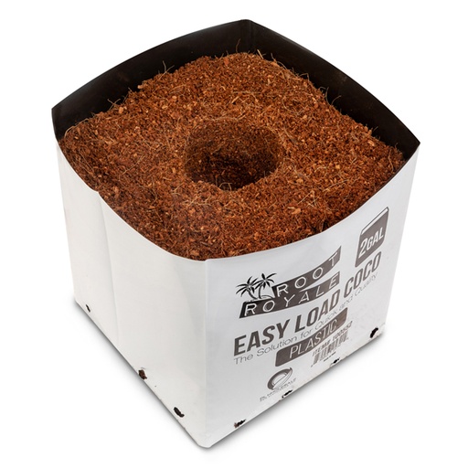 [100552] Root Royale Easy Load Coco Plastic Grow Bags 2 Gallon