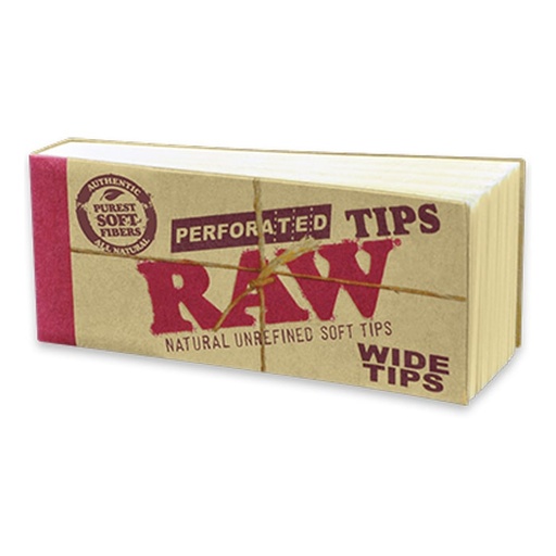 [HBRAWTIPSWIDEPERF] RAW Perforated Wide Tips 50 Tips/Pack - Box of 50