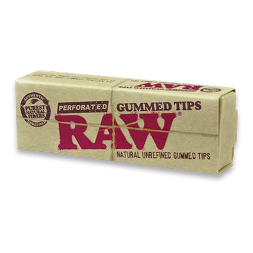 [HBRAWGUMMEDTIPS] RAW Perforated Gummed Tips 33 Tips/Pack - Box of 24
