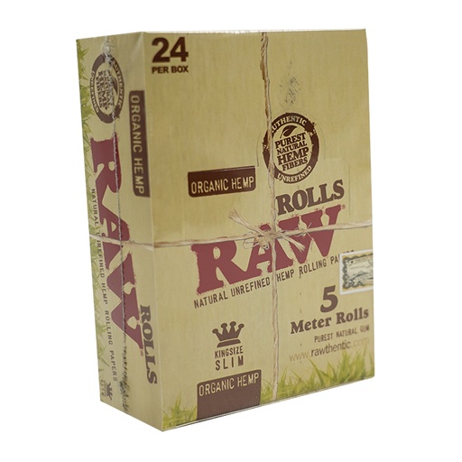 [HBRAWORGROLLS] RAW Organic Hemp Rolls 5 Meters/Roll - Box of 24