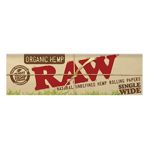 [HBRAWORGSW] RAW Organic Hemp Papers Single Wide 50 Leaves/Pack - Box of 25
