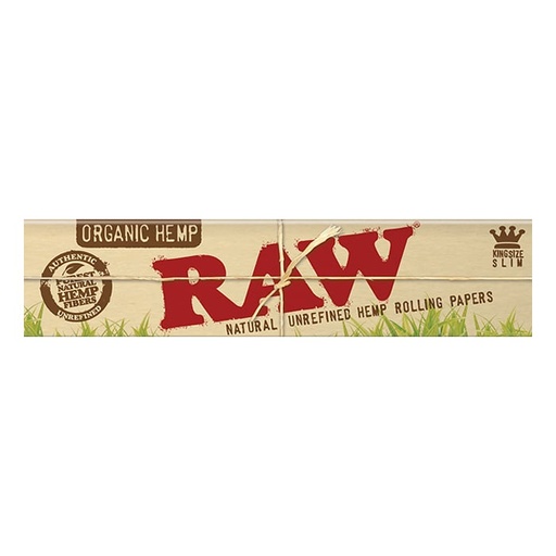 [HBRAWORGK/SLIM] RAW Organic Hemp Papers Kingsize Slim 32 Leaves/Pack - Box of 50