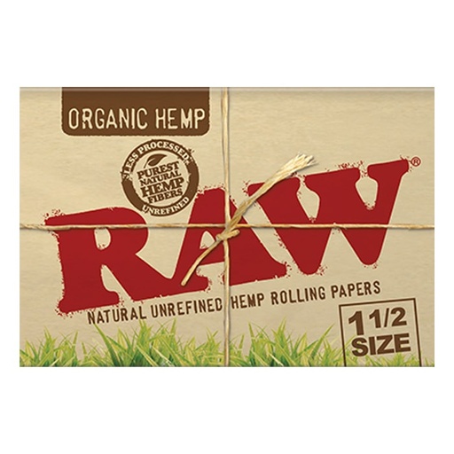 [HBRAWORG1/2] RAW Organic Hemp Papers 1-1/2 33 Leaves/Pack - Box of 25