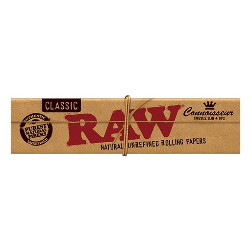 [HBRAWKSCONN] RAW Classic Connoisseur Papers Kingsize Slim 32 Leaves/Pack - Box of 24