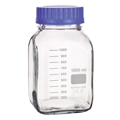 [631000] Pyur Scientific Glass Wide Mouth Reagent Media Storage Bottle 1000ml