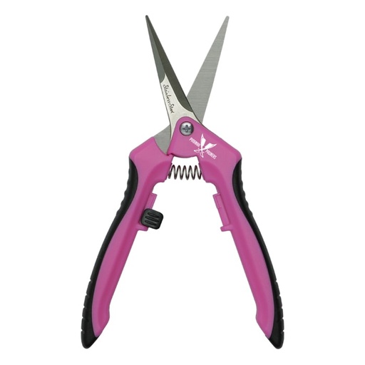 [550110] Piranha Pruner Trimming Scissors - Pink Handle & Curved Stainless Steel Blade
