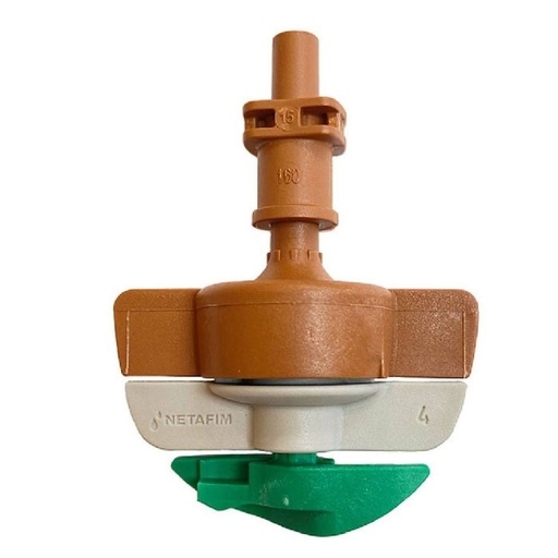 [64200-014005] Netafim SpinNet Sprinkler Head with Check Valve, Brown Mist, Brown Body, Green Spinner 23.4GPH (25pcs/Bag)