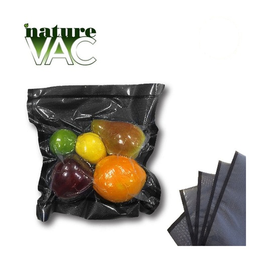 [797080] NatureVAC 11"x24" Precut Vacuum Seal Bags Black/Clear (50-pack)
