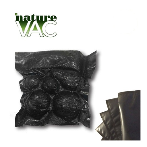[797088] NatureVAC 11"x24" Precut Vacuum Seal Bags All Black (50-pack)