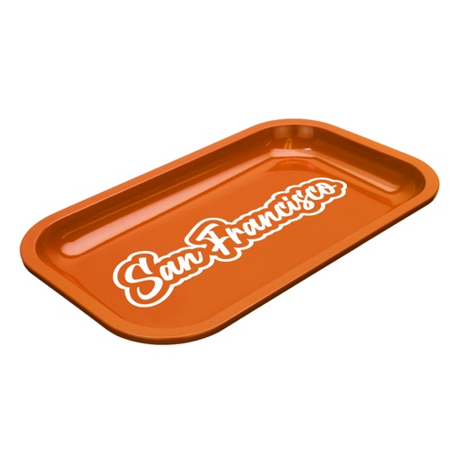 [914510] Med Dope Trays x San Francisco - Orange background White logo 