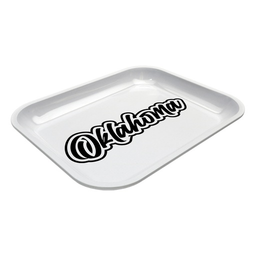 [914595] Large Dope Trays x Oklahoma – White background Black Logo