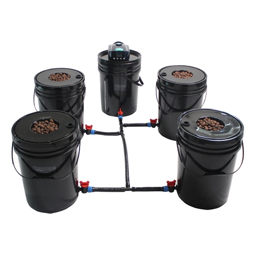 [908400] GROW1 Deep Water Culture 4 Bucket + Reservoir Complete Kit