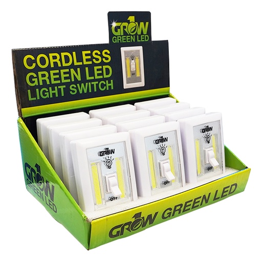 [768000] GROW1 Cordless Green LED Light Switch w/ Retail Display (12pcs/Display)