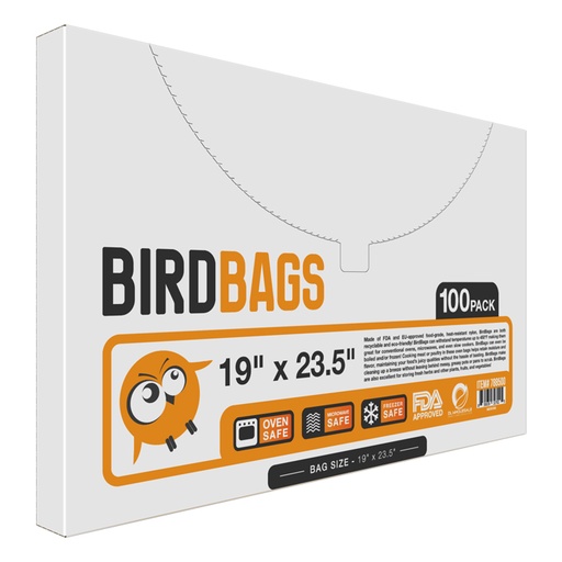 [788500] Bird Bags 5 Gallon Turkey Bags 19" x 23.5" (100 Pack)