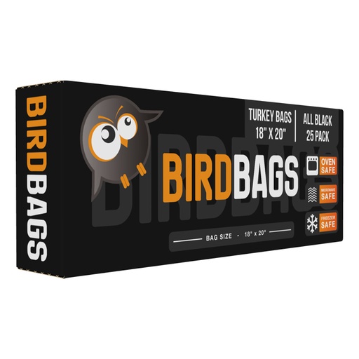 [788825BK] Bird Bags 3 Gallon Turkey Bags All Black 18" x 20" (25 Pack)