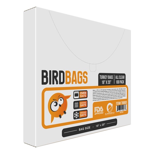 [788800] Bird Bags 3 Gallon Turkey Bags 18" x 20" (100 Pack)