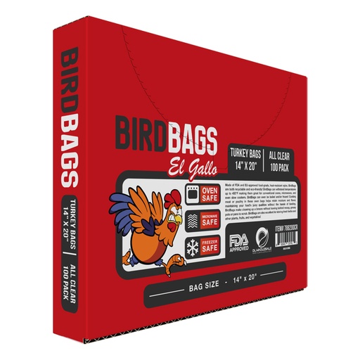 [788200CR] Bird Bags 2 Gallon EL Gallo Turkey Bags 14" x 20" (100 Pack)