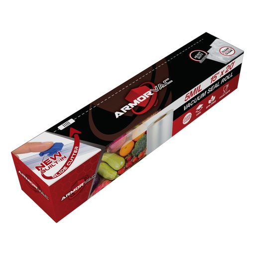 [141520CR] ArmorVac 15" x 20' 5mil Vacuum Seal Bags All Clear w/ Slide Cutter
