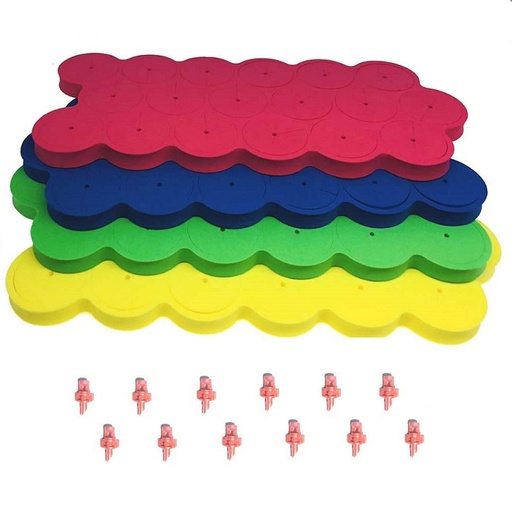 [171400] Neoprene Replacements Green / Yellow / Blue / Red 1.625in + 12 Replacement Sprayers (72pcs/Pack)