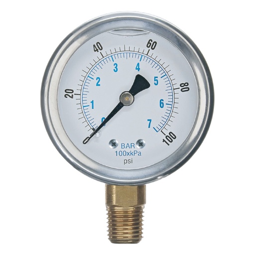 [219108] GROW1 Liquid Filled Pressure Gauge 0-100PSI